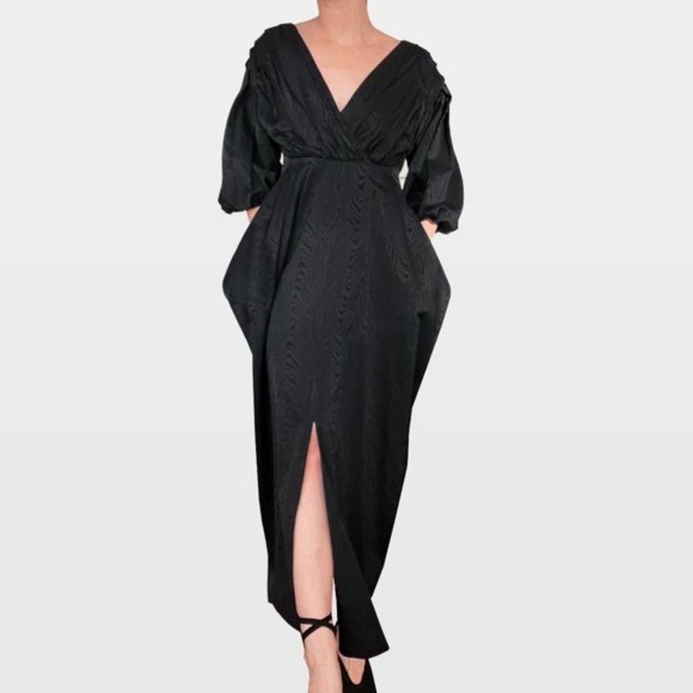 CO. • size S • v-neck puff-sleeve evening‎ gown